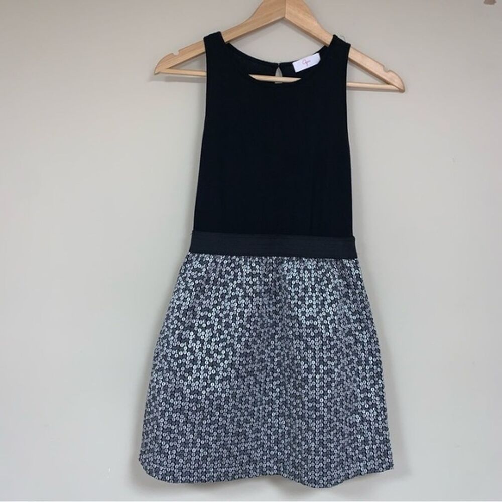 Black Sequin Look Fit & Flare Dress Girl’s XL Party Formal Wedding Dance Cute